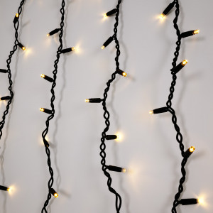 Cortina de luces LED - 1,5m x 90cm - 100 luces - Blanco cálido