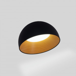 Lámpara de techo LED inclinada CCT 12W - Efecto madera - ø35cm
