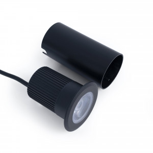 Baliza LED empotrable en suelo 10W - Blanco cálido - IP67 - Color Negro
