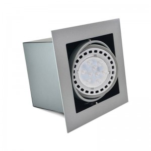 Cardan de acero para una bombilla QR111 LED orientable y basculante 185x175/205x205mm color Gris