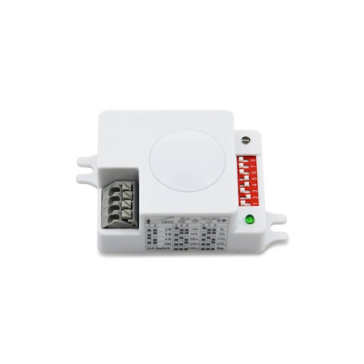 Detector de movimiento compacto IP44. Blanco