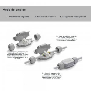 MINI TORPEDO ESTANCO CON GEL GEL IP68 Y REGLETA 2x2,5mm. BLISTER 1UND