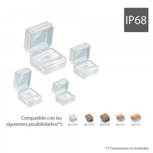 CAJA DE EMPALMES ESTANCA GEL BOX PASCAL6 IP68 CON GEL AISLANTE INCORPORADO - NO INCLUYE CONEXIONES - BLISTER 2 UNIDADES