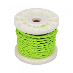 CABLE ELECTRICO ESTILO NORDICO 2X0,75 TEXTIL COLOR VERDE BROTE