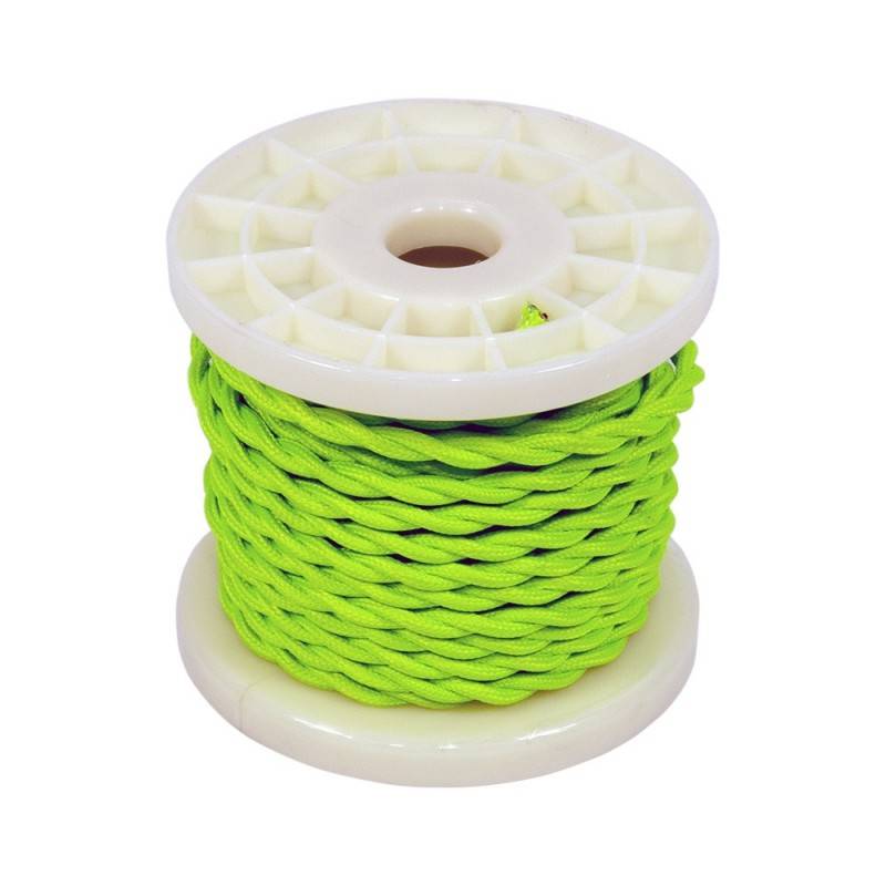 CABLE ELECTRICO ESTILO NORDICO 2X0,75 TEXTIL COLOR VERDE BROTE