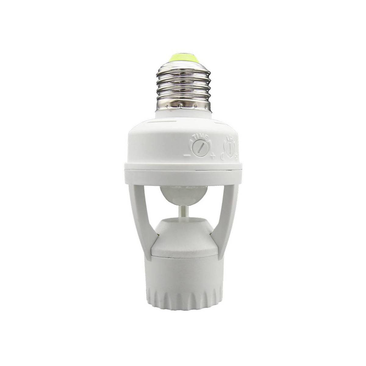 Adaptador P/Bombilla LED E27 con sensor de movimiento PIR