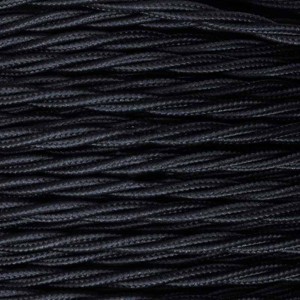 BELLE ÉPOQUE - Cable trenzado para instalación eléctrica vintage (0.118 x  0.059 in, 9.8 ft), color negro