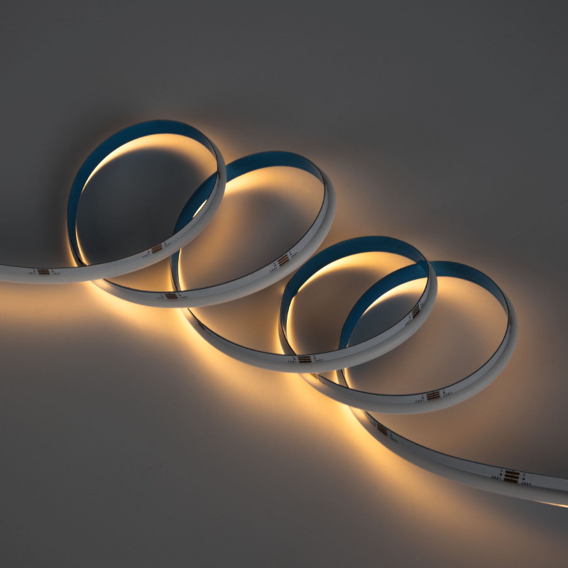 Tira LED COB 24V DC CCT - Emisión lateral - 12W/m - 10mm - IP20 - Corte c/ 5cm - Rollo de 5 metros Tira LED COB 24V DC CCT - Emisión lateral - 12W/m - 10mm - IP20 - Corte c/ 5cm - Rollo de 5 metros