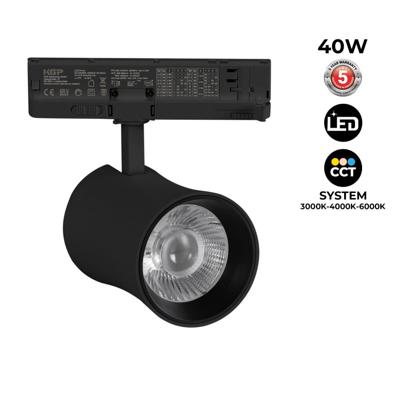 Proyector LED arquitectónico para carril trifásico CCT - 40W - CRI 90 - Driver KGP Proyector LED arquitectónico para carril trifásico CCT - 40W - CRI 90 - Driver KGP