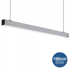 Luminaria lineal LED colgante 60W 180cm 5100lm