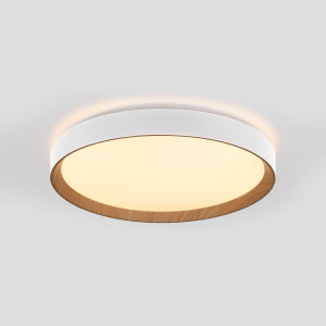 Lámpara de techo LED CCT tipo plafón - 36W - Efecto madera - Ø50cm