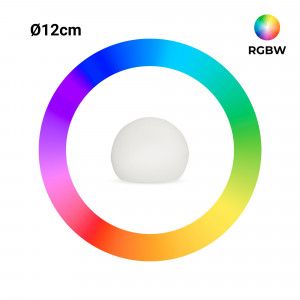 Lámpara de mesa o suelo esfera exterior - RGBW - 1W - Ø12cm - Recargable