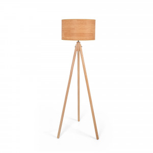 Lámpara de pie trípode "MARTINE" - Madera - E27