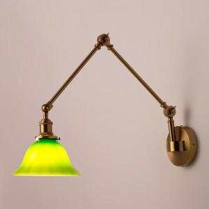Aplique de pared con flexo "BILLAR" - Verde - E27