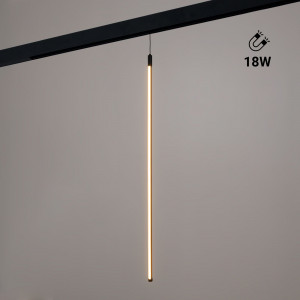 Lámpara colgante LED vertical para carril magnético - 48V - 18W - 2800K - Negra
