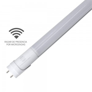 Tubo LED T8 de 120cm 18W con sensor de proximidad por microondas Blanco Frío 6000K cristal opal