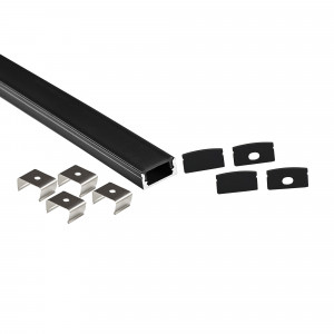 Perfil tira LED de superficie con difusor - Kit completo - 12x8,5mm - Tira LED ≤10mm - 2 metros