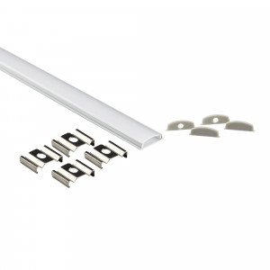 Perfil tira LED de superficie con difusor - Kit completo - 13x5,6mm - Tira LED ≤10mm - 2 metros