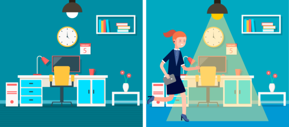 sensores de movimiento en oficina