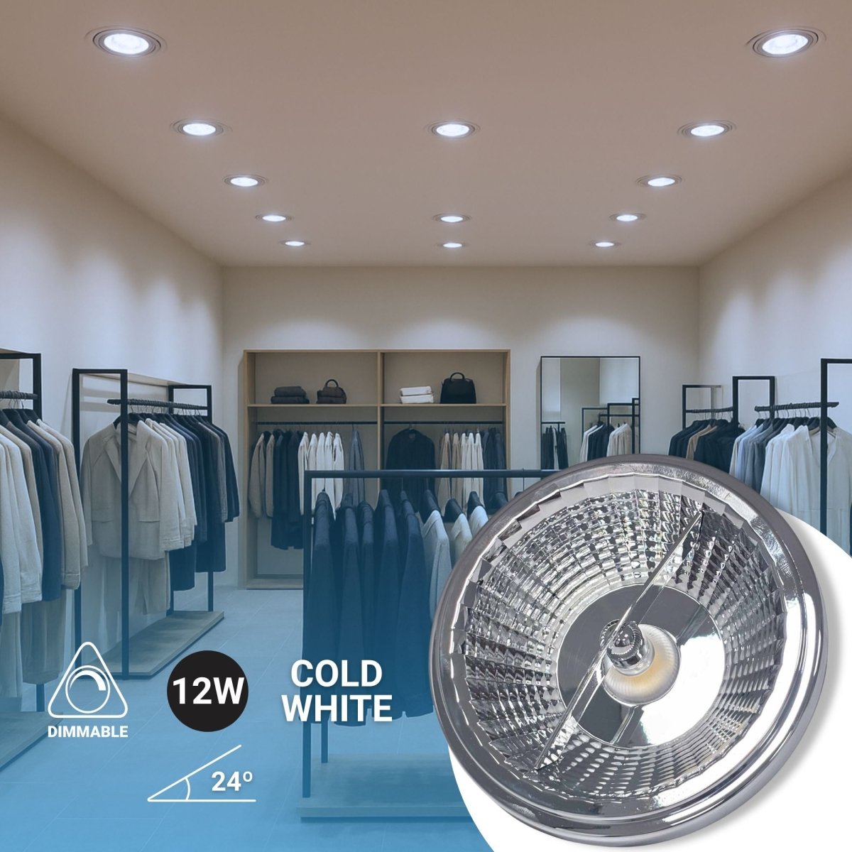 Bombilla LED Regulable - AR111 GU10 - 12W - 975lm - Barcelona Led-