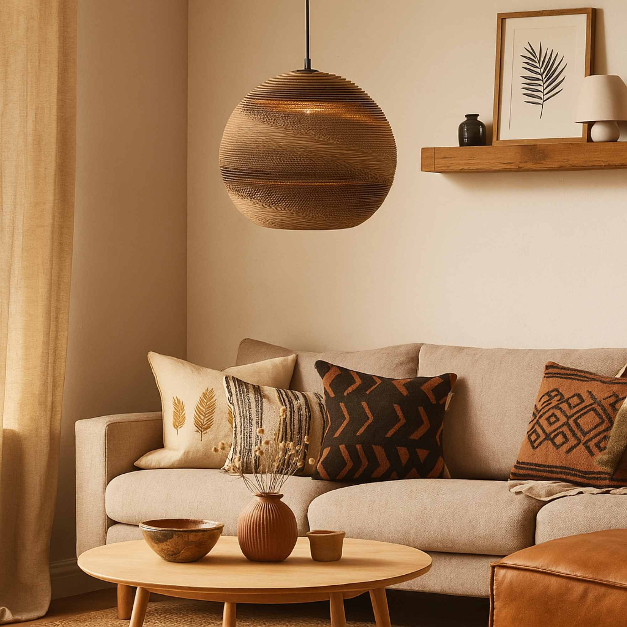 Lámpara colgante de cartón corrugado "ANIDA" - E27 (9)