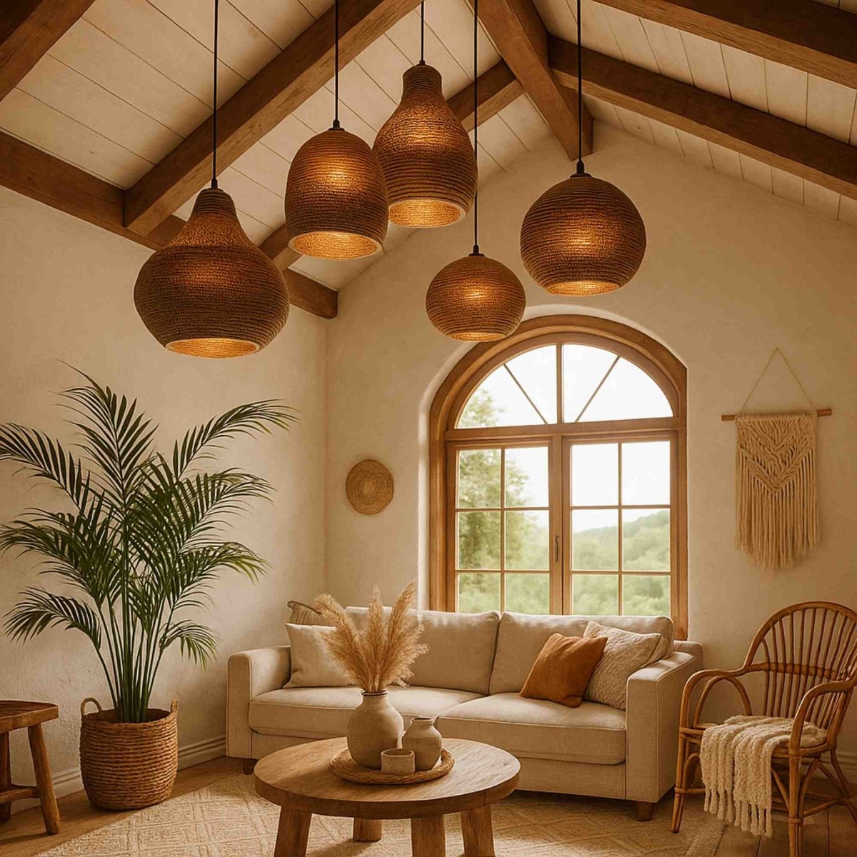 Lámpara colgante de cartón corrugado "ANIDA" - E27 - Barcelona Led-Decoración