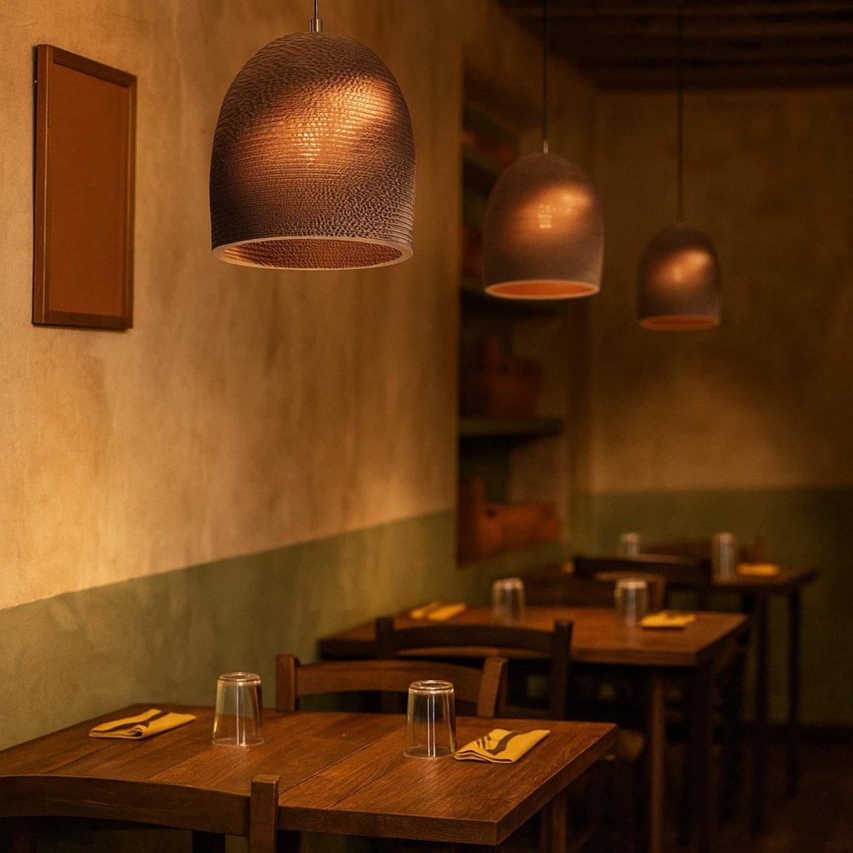 Lámpara colgante de cartón corrugado "KAMI" - E27 - Barcelona Led-Decoración