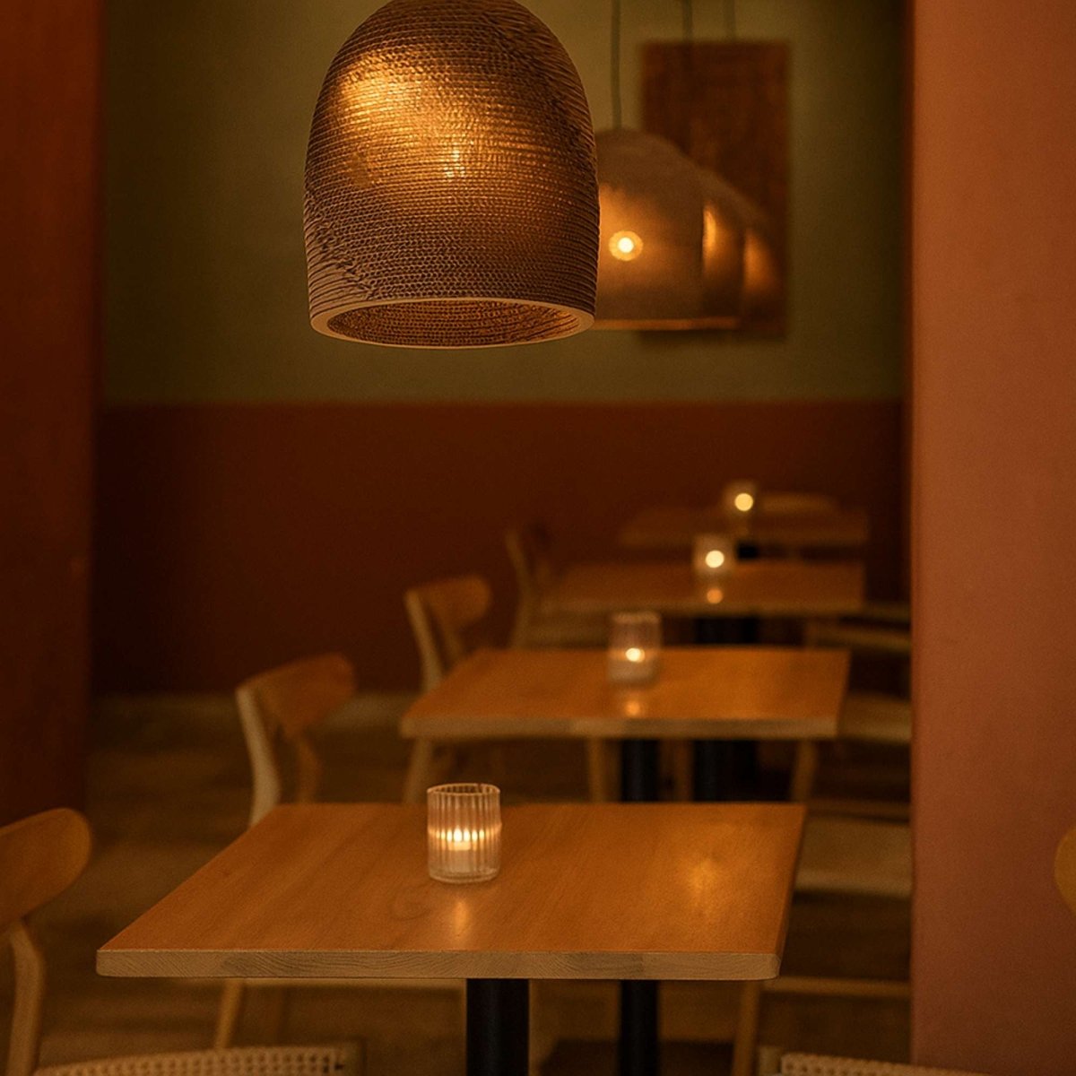 Lámpara colgante de cartón corrugado "KAMI" - E27 - Barcelona Led-Decoración