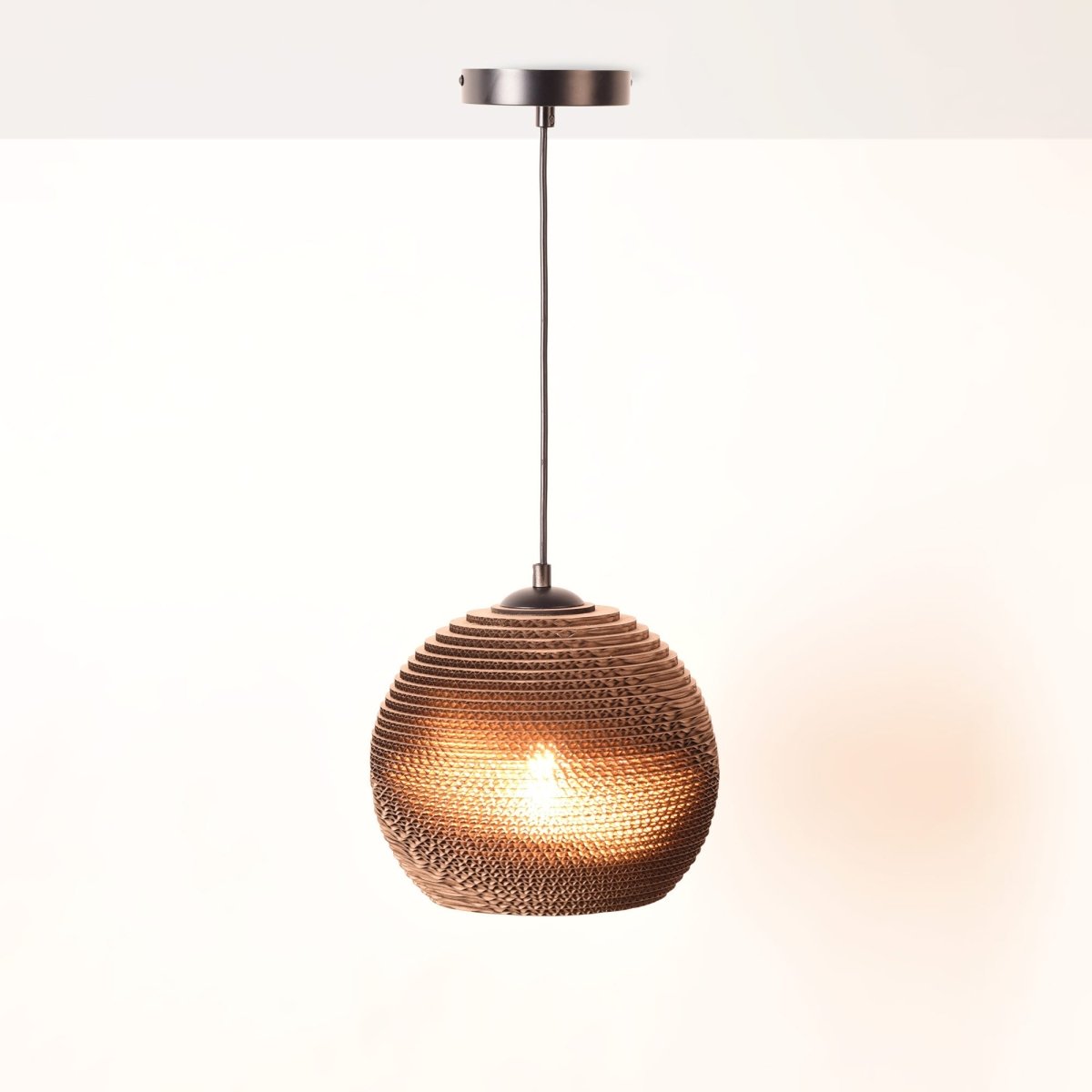 Lámpara colgante de cartón corrugado "ANIDA" - E27 - Barcelona Led-Decoración