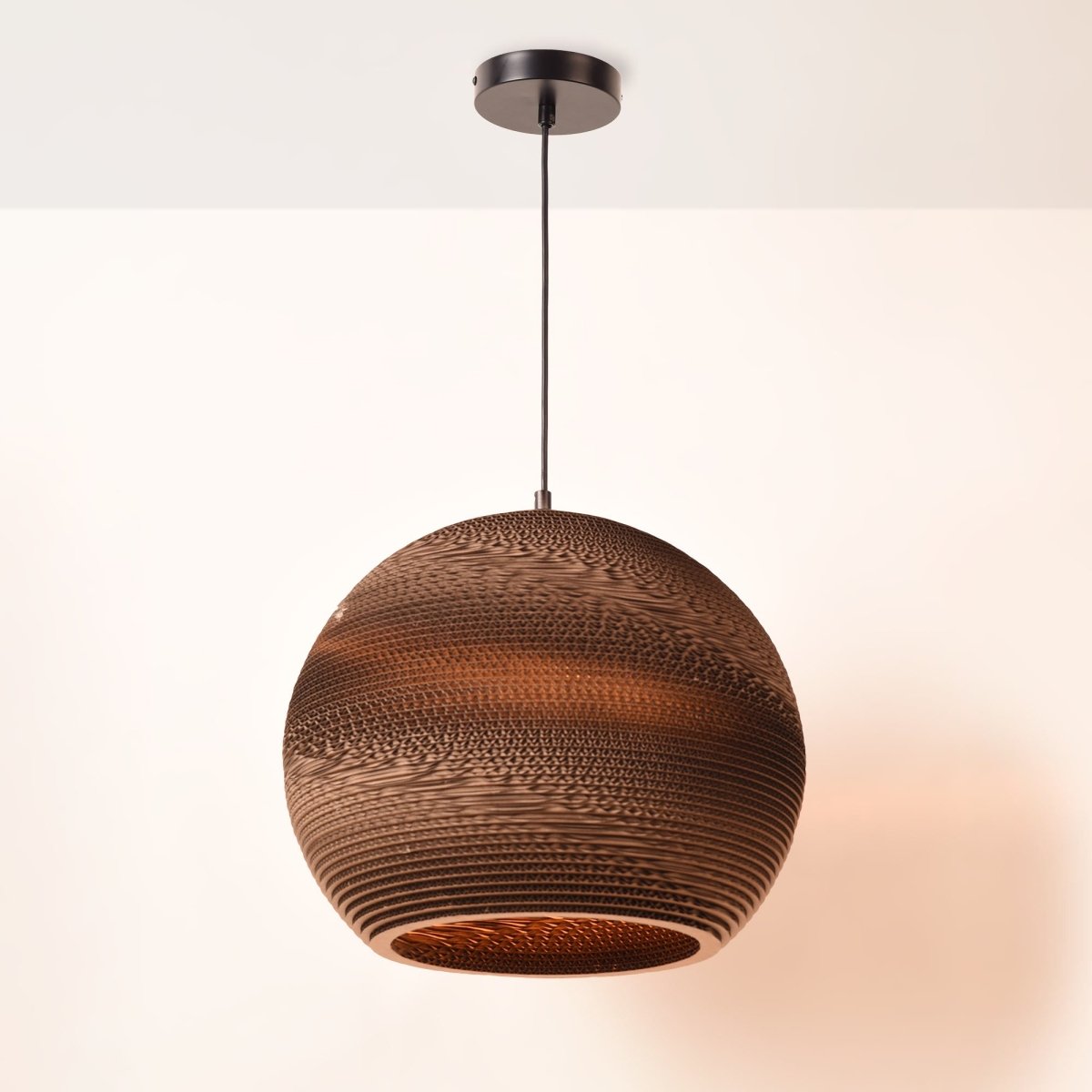 Lámpara colgante de cartón corrugado "ANIDA" - E27 - Barcelona Led-Decoración