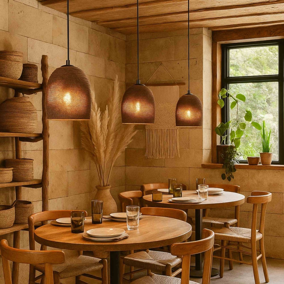 Lámpara colgante de cartón corrugado "KAMI" - E27 - Barcelona Led-Decoración