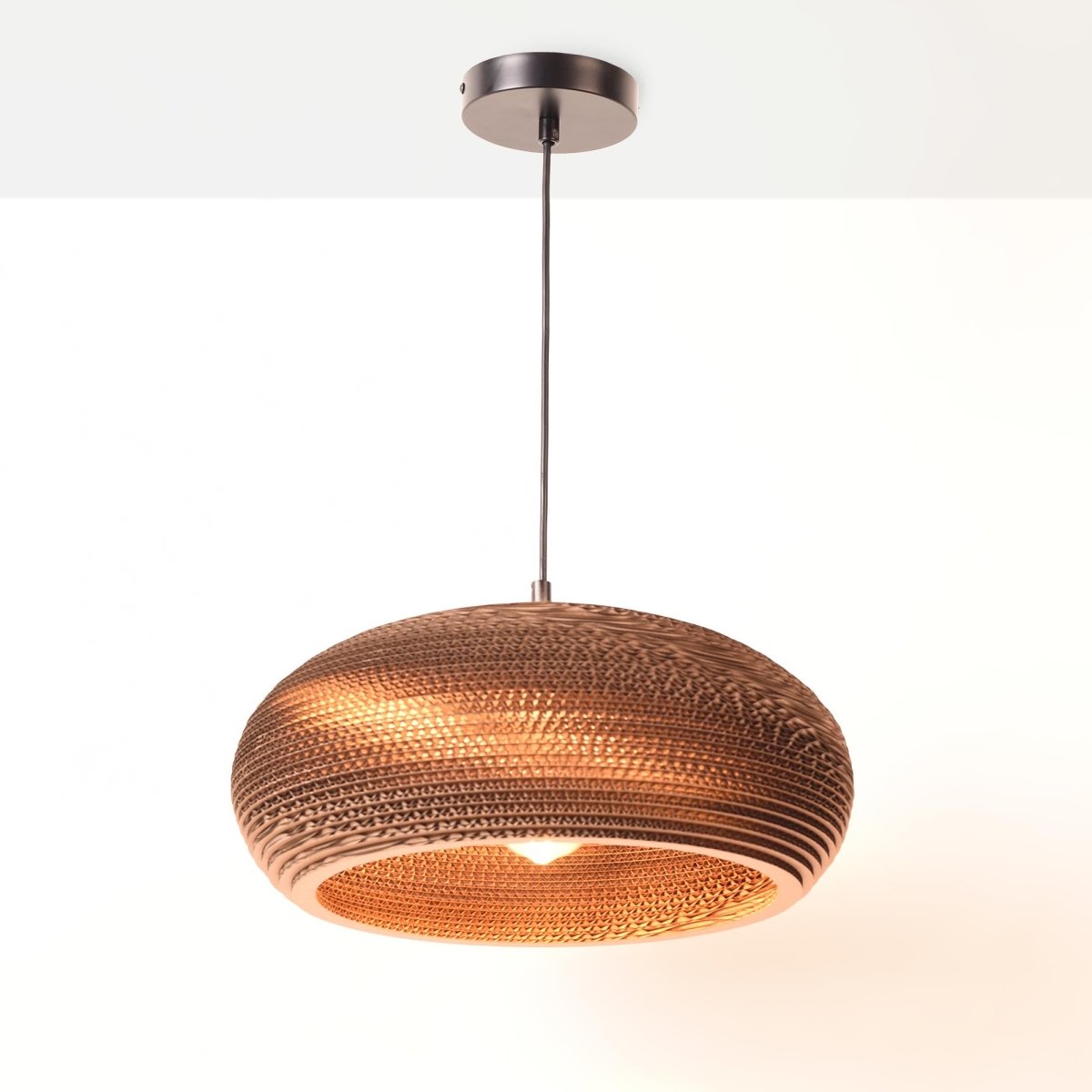 Lámpara colgante de cartón corrugado "DANBORU" - E27 - Barcelona Led-Decoración