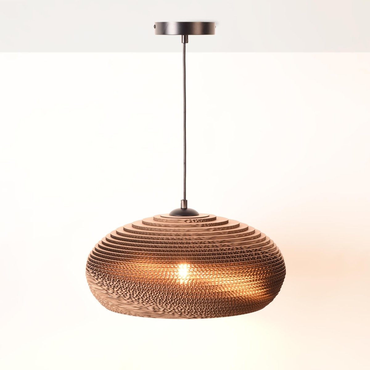 Lámpara colgante de cartón corrugado "DANBORU" - E27 - Barcelona Led-Decoración