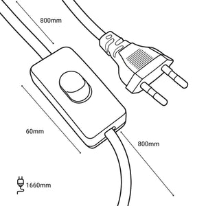 Aplique de pared de mimbre y tela "HANS" - E27 - Interruptor y enchufe (11)