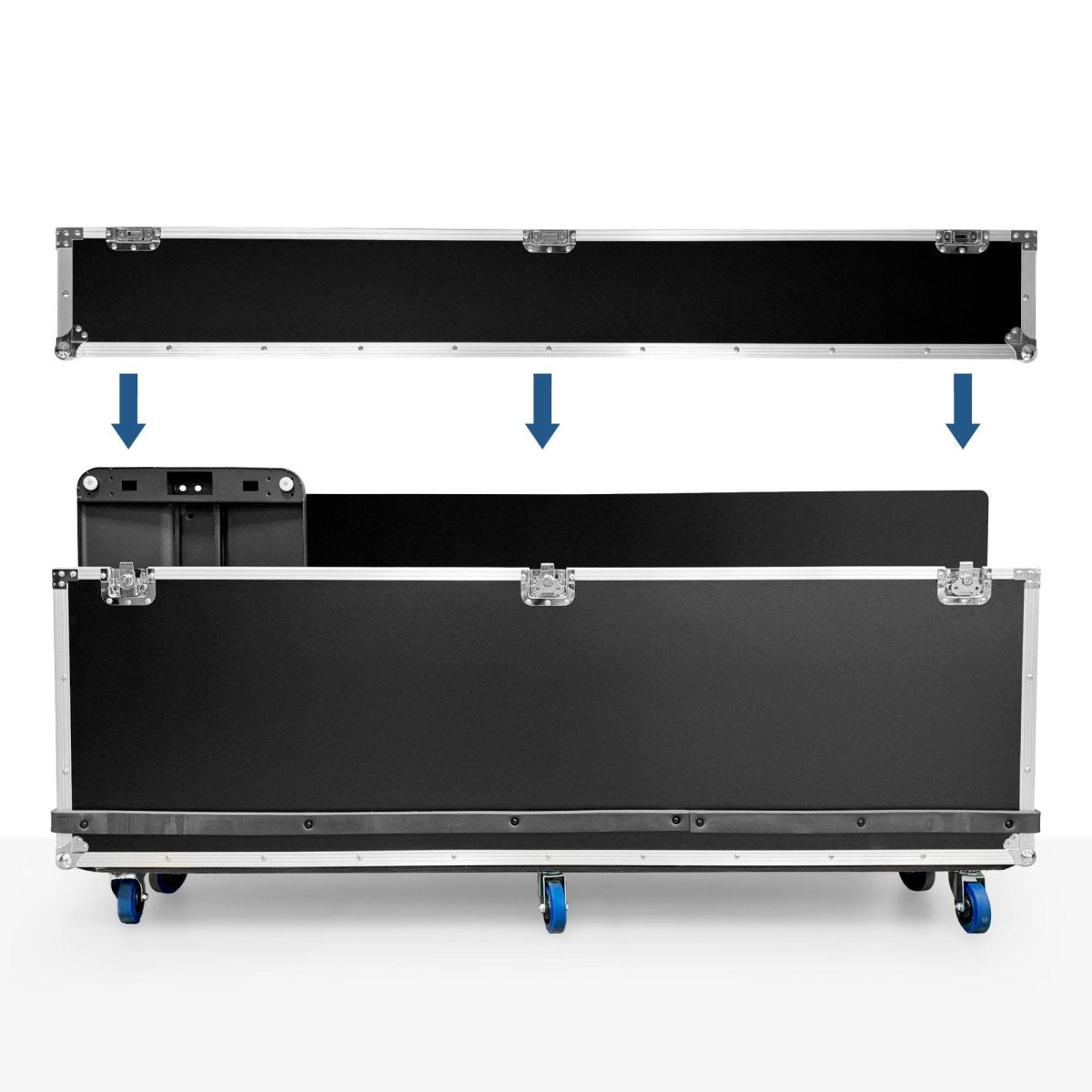 Flight Case para Tótems LCD DLS55 - con Foam, Ruedas y Asas – Transporte Seguro en Ferias y Eventos - Barcelona Led-Accesorios