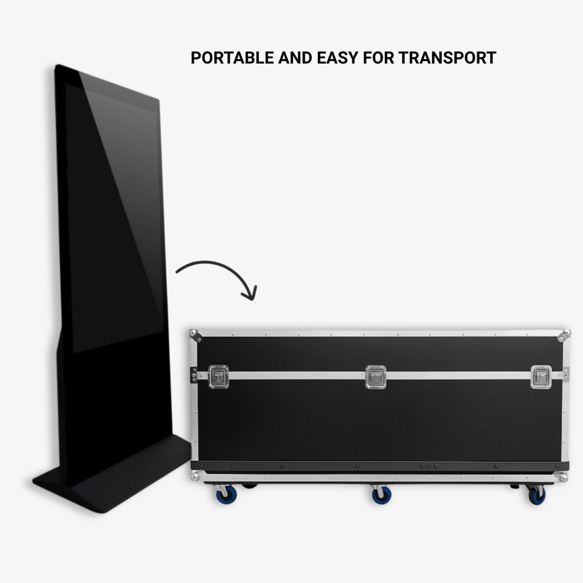 Flight Case para Tótems LCD DLS55 - con Foam, Ruedas y Asas – Transporte Seguro en Ferias y Eventos - Barcelona Led-Accesorios