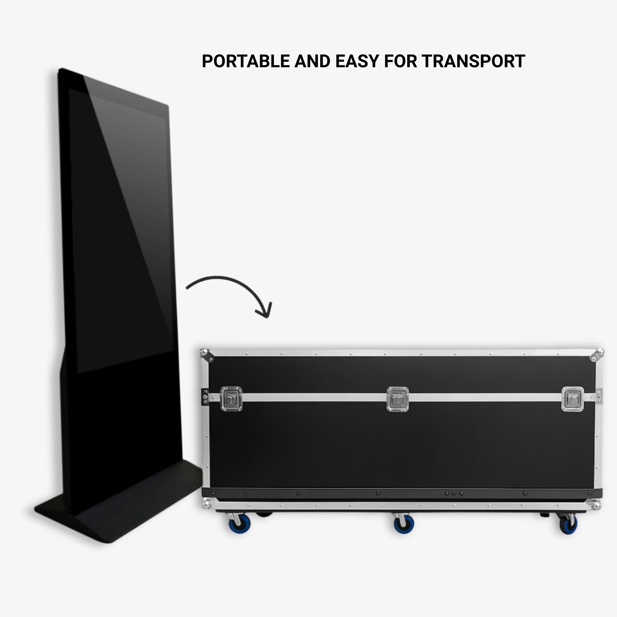 Flight Case para Tótems LCD DLS55 - con Foam, Ruedas y Asas – Transporte Seguro en Ferias y Eventos (1)