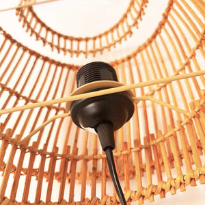 Aplique de pared de Ratán "SILIA" - E27 - Interruptor y enchufe (5)