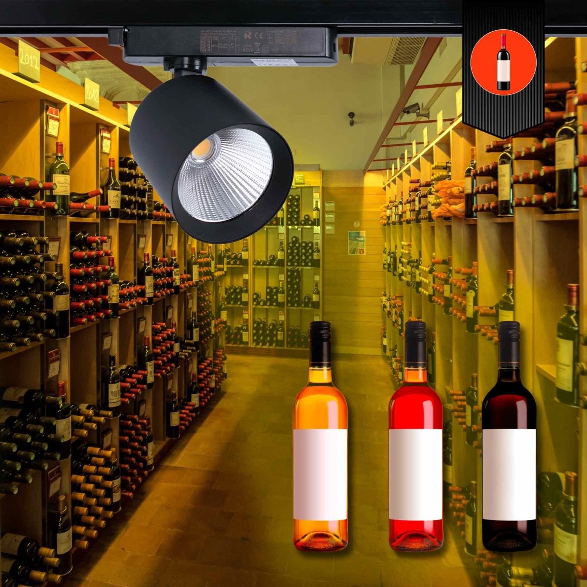 Proyector LED para carril monofásico - 40W - Vinotecas - Barcelona Led-Iluminación