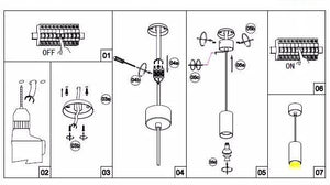Lámpara colgante moderna "TUB" - GU10 (12)