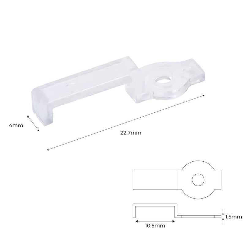 Clip de fijación para tiras LED de 10 mm - IP67 (2)