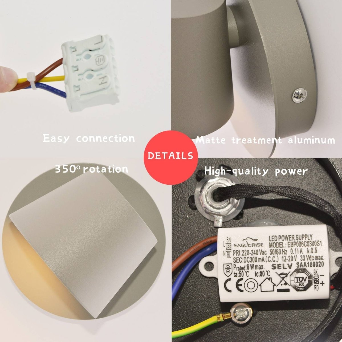 Aplique de pared LED "KOP" orientable 6W - Barcelona Led-Decoración