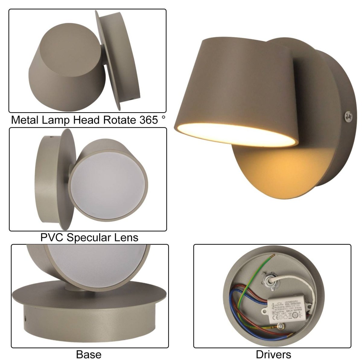 Aplique de pared LED "KOP" orientable 6W - Barcelona Led-Decoración