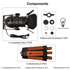 Lámpara de mesa vintage con trípode "Cinema Mini" (1)