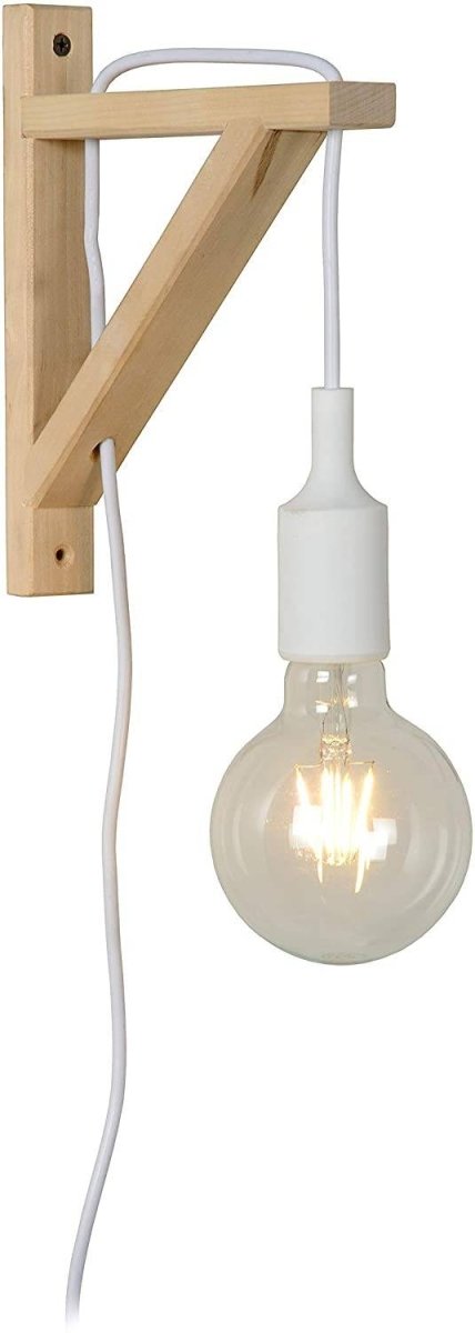 Aplique de pared nórdico "YOJO" -Escuadra de madera y colgante de silicona - Barcelona Led-Decoración