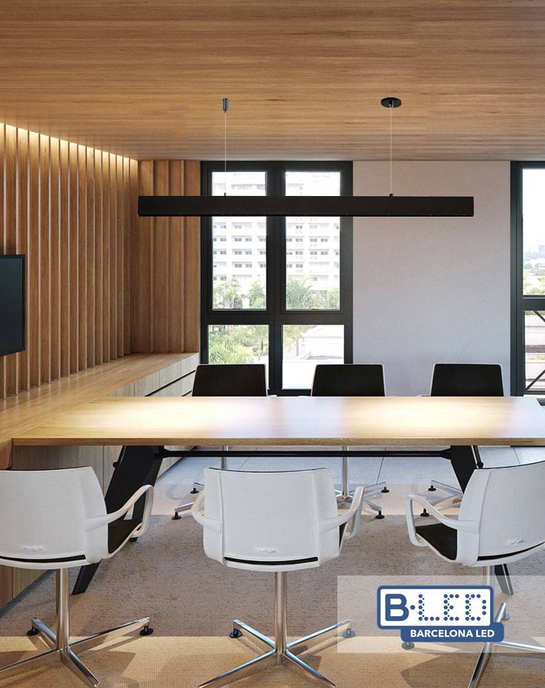 Luminaria  colgante lineal LED 30W 120cm 2750lm de bajo UGR16 (9)