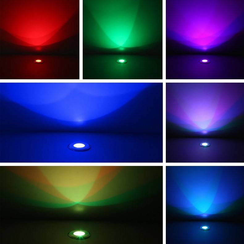 Foco LED RGB empotrable en suelo 3W 12V-DC IP67 (8)