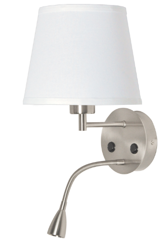 Aplique de pared "PAIR" E27 con foco LED de lectura 3W