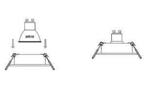Aro empotrable Ø75mm MR16, GU10 bajo UGR (15)