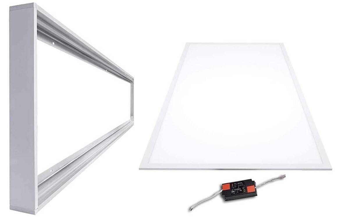 Panel LED slim de superficie 120X60cm - Driver PHILIPS - 72W - UGR19 - Con KIT de montaje (3)